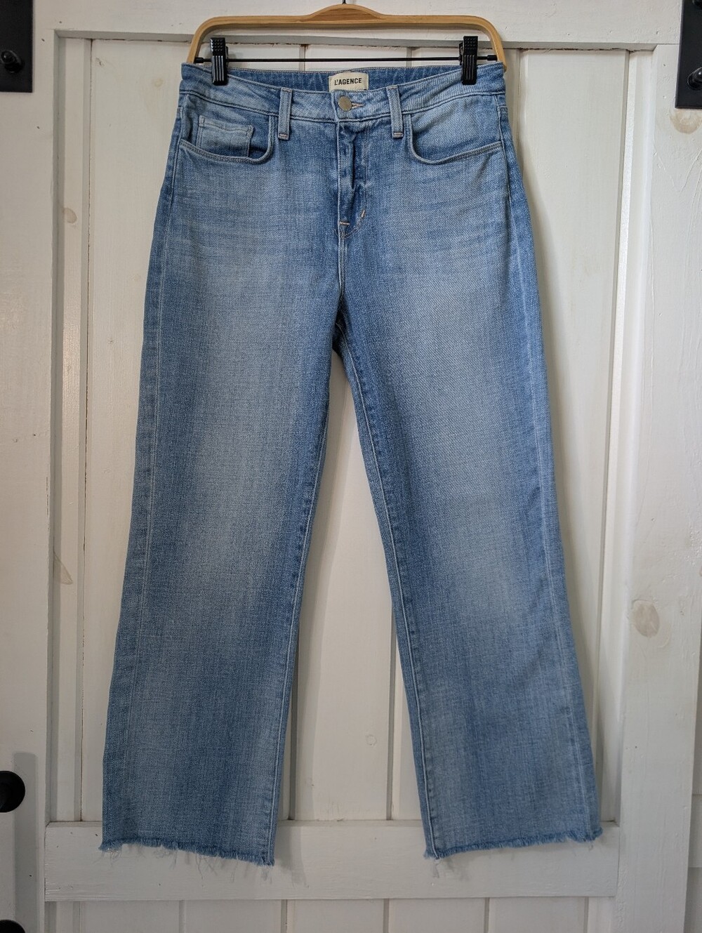 L'Agence Wanda High-Rise Wide Leg Highland Jeans Cropped Size 27